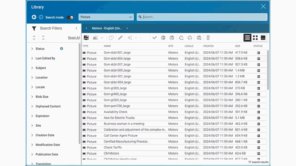 Additional Library Filters Screenshot