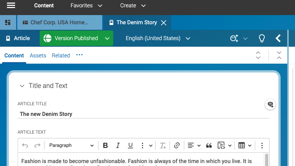 Next-Best-Action - content is published