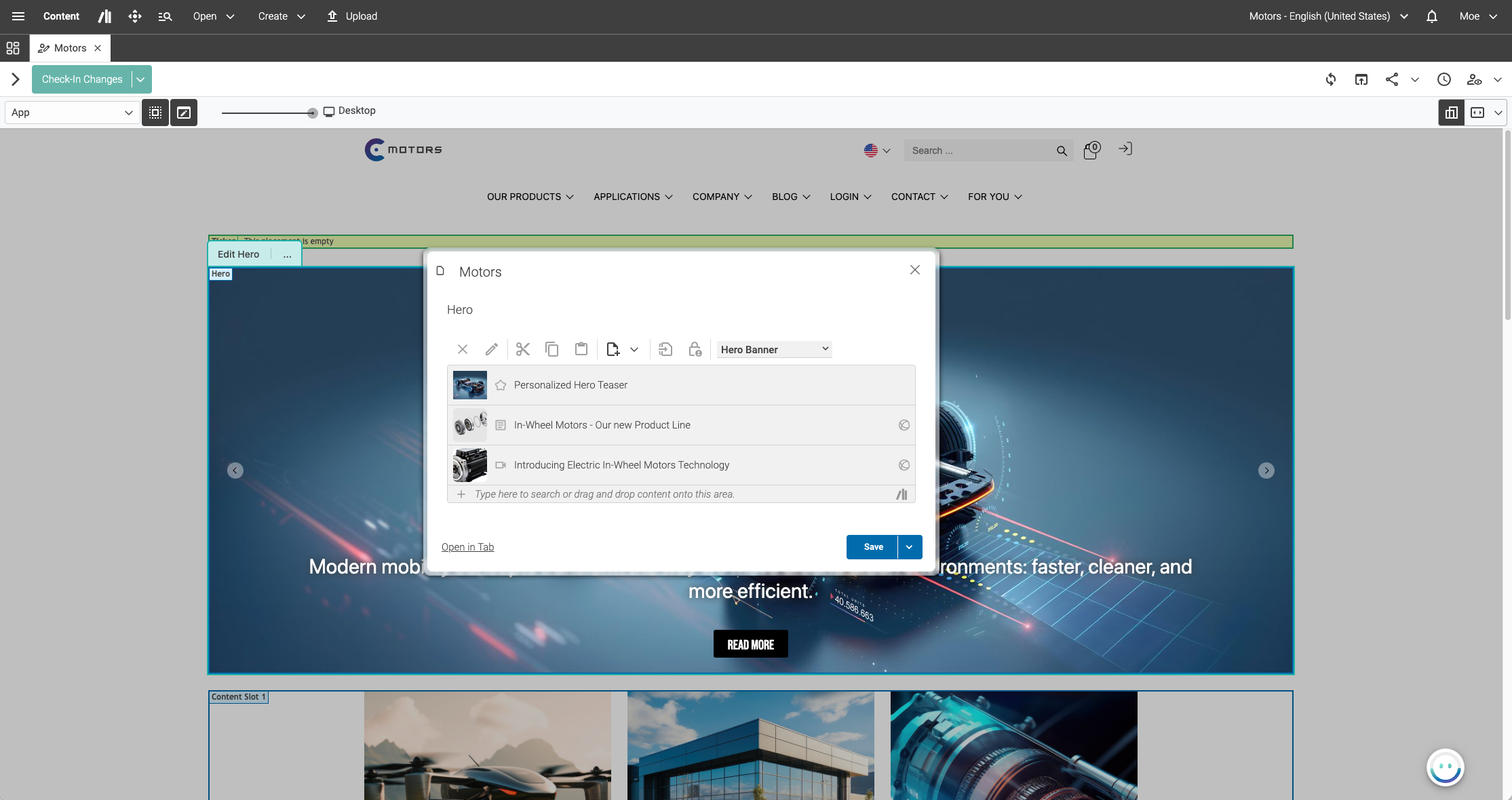 In-Preview Editing - Editing Page Slots