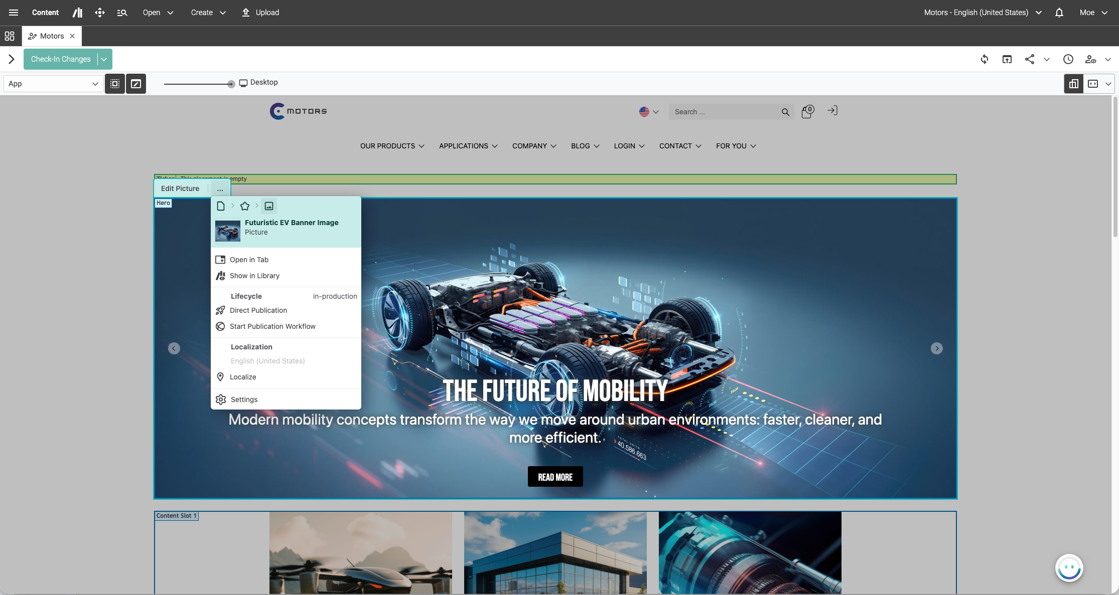 In-Preview Editing - Context Menu
