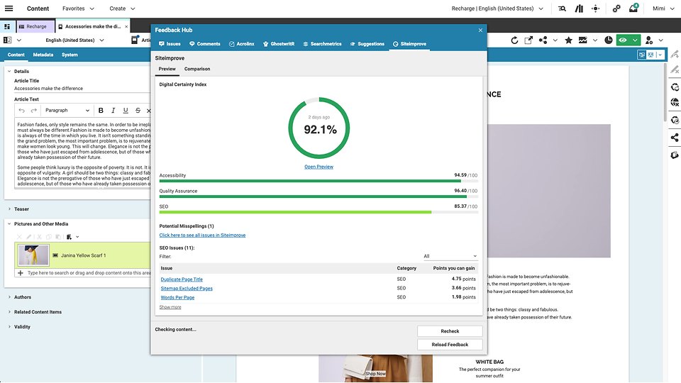 Siteimprove Screenshot