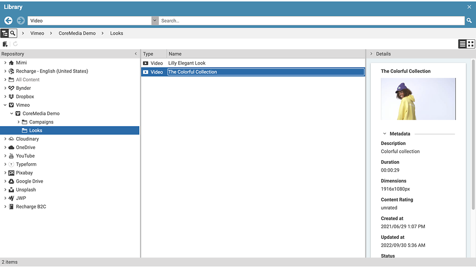 Vimeo Integration Screenshot