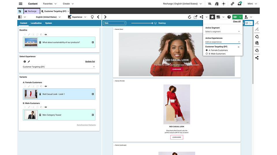 Personalization with Dynamic Yield - Female