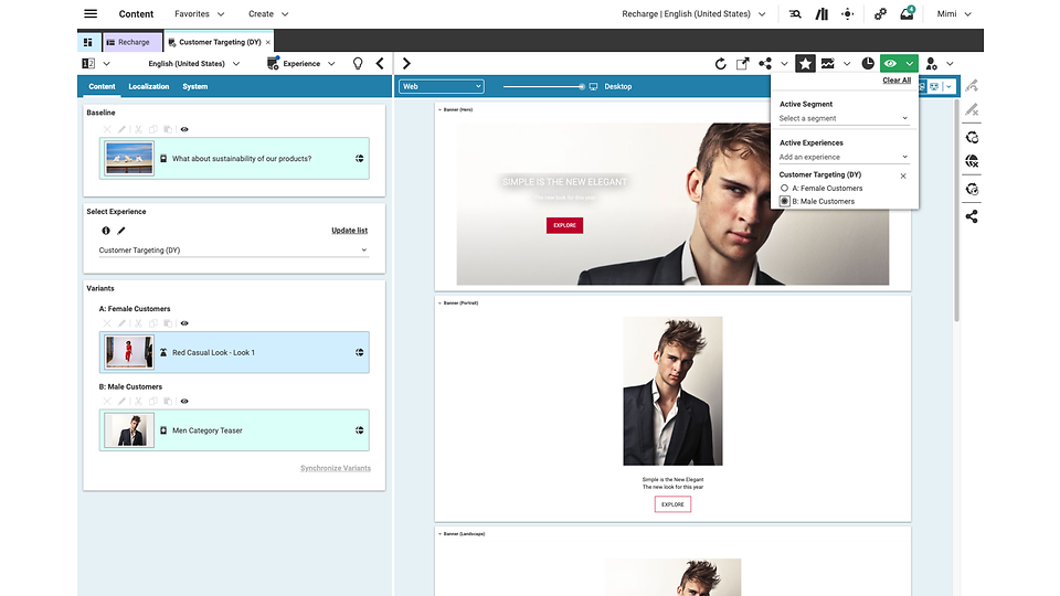 Personalization with Dynamic Yield - Male