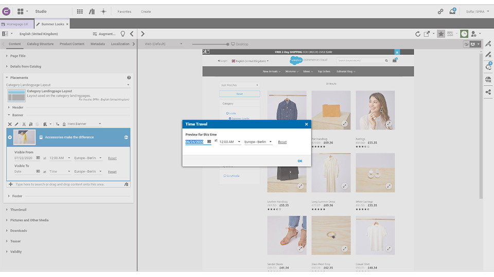 Salesforce Commerce Cloud - Time Travel
