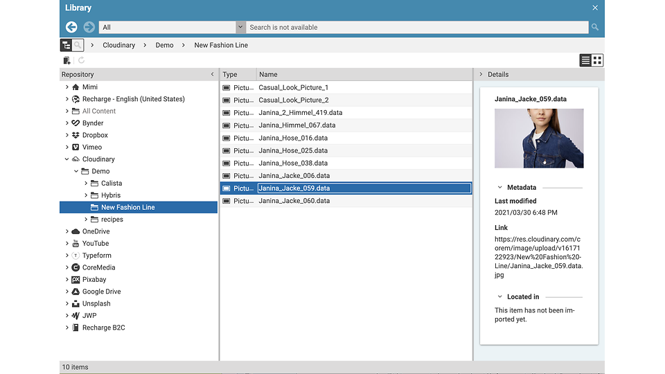 Cloudinary Integration Screenshot