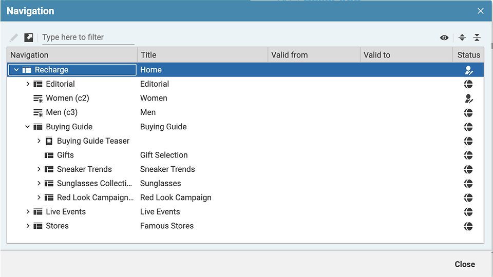 Navigation Manager Screenshot